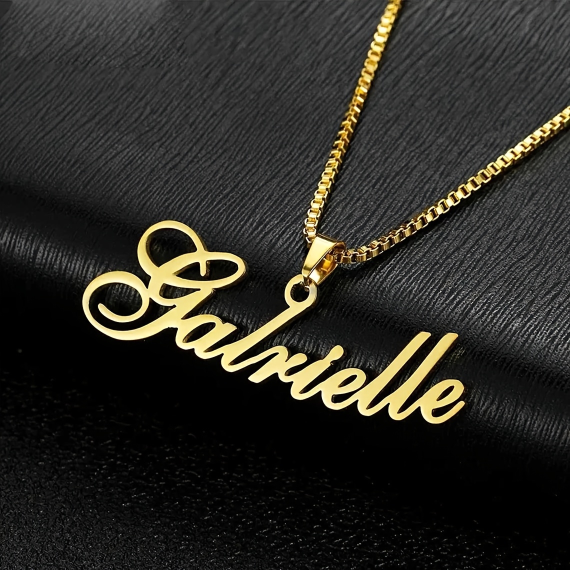 Custom Box Chain Name Necklace, 304 Stainless Steel Minimalist